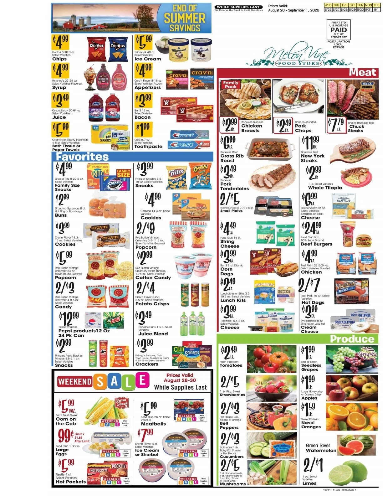 Melon Vine Food Store Weekly Ad August 26 - September 1, 2026