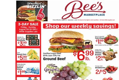 Bee's Marketplace Weekly Ad August 26 - September 1, 2026