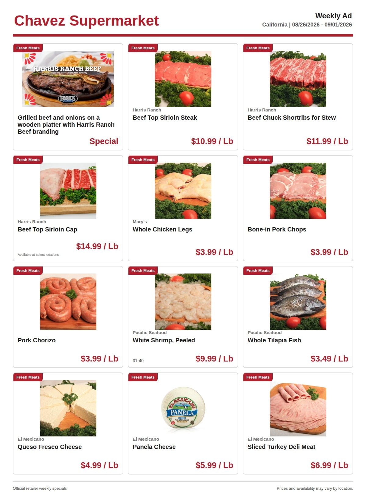 Chavez Supermarket Weekly Ad August 26 - September 1, 2026