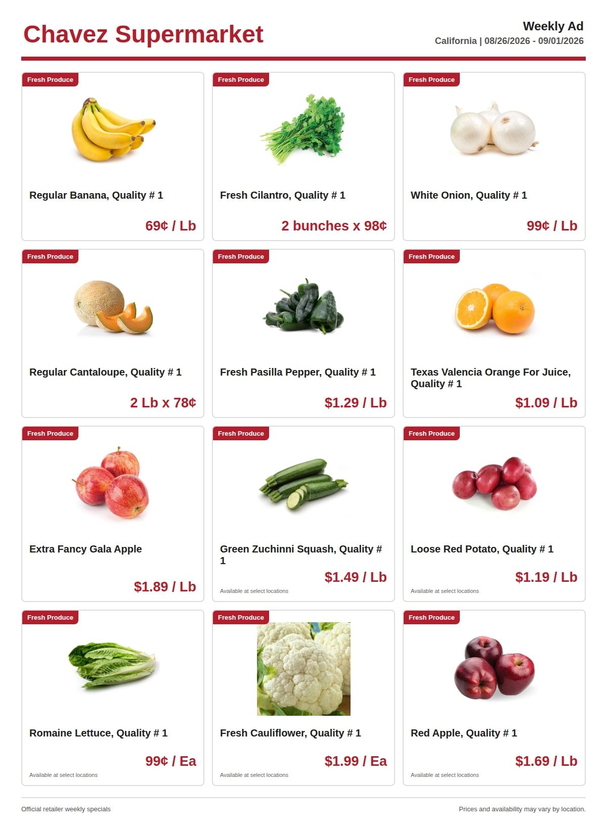 Chavez Supermarket Weekly Ad August 26 - September 1, 2026