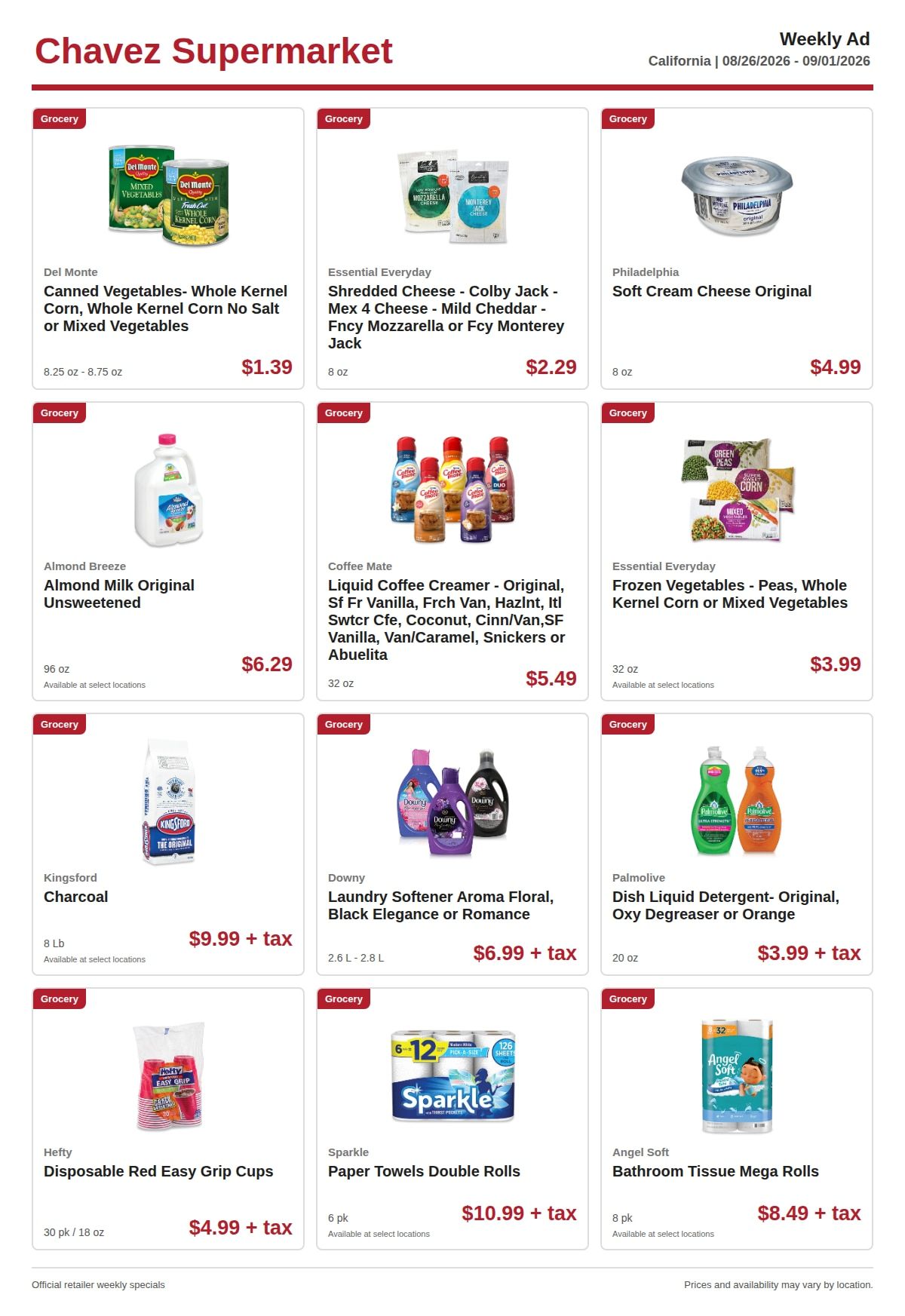 Chavez Supermarket Weekly Ad August 26 - September 1, 2026