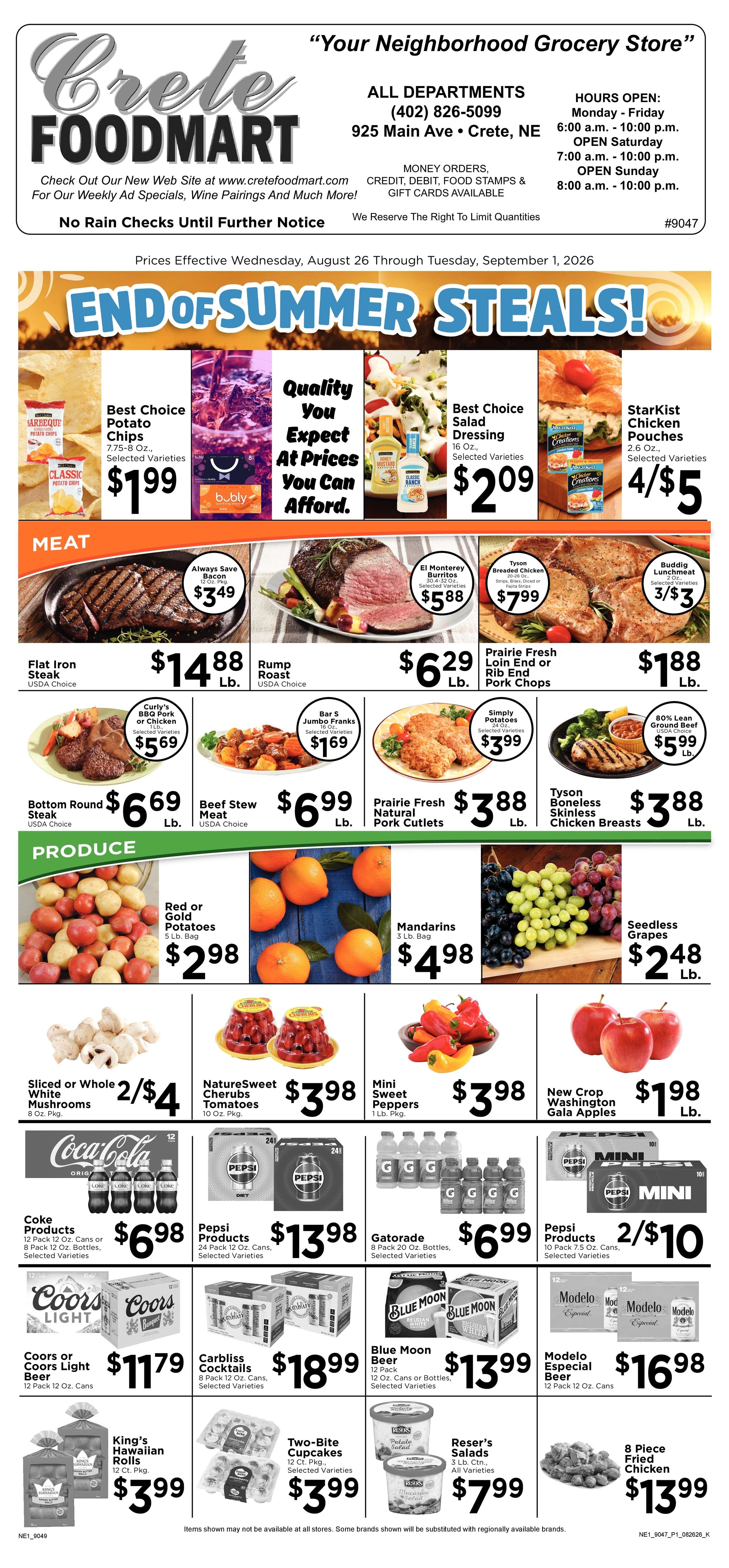 Crete Foodmart Weekly Ad August 26 - September 1, 2026