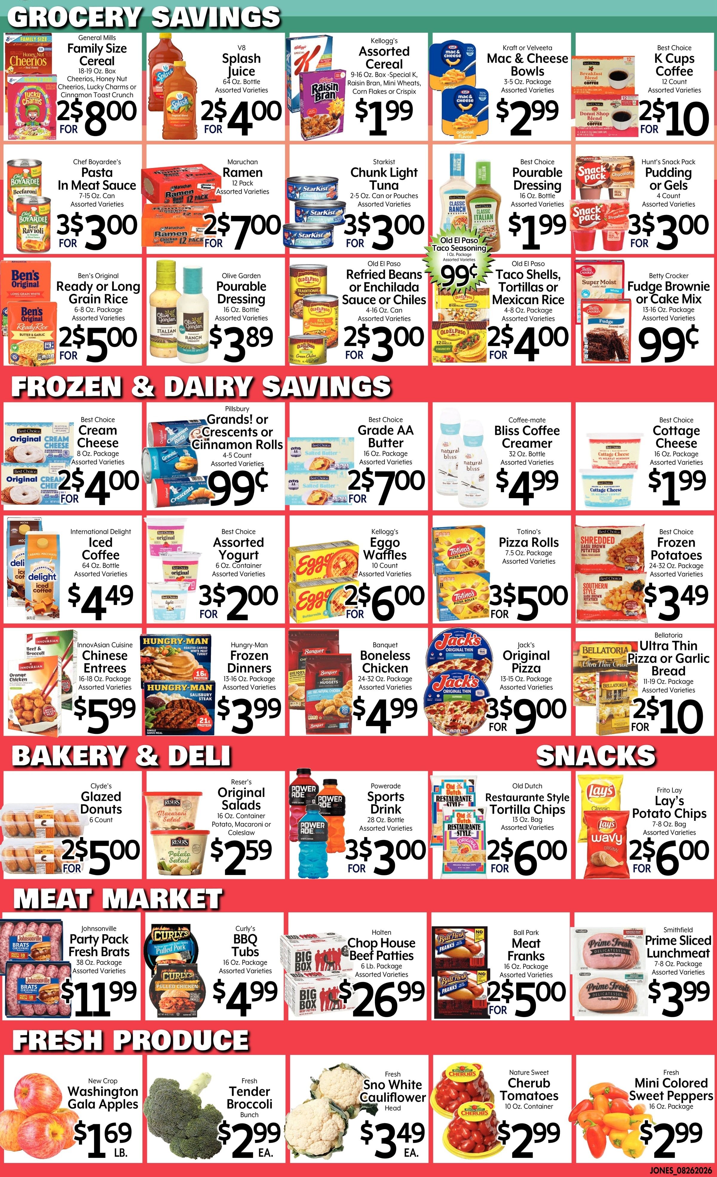 Jones' Food Center Summertime Sayonara! Weekly Ad August 26 - September 1, 2026