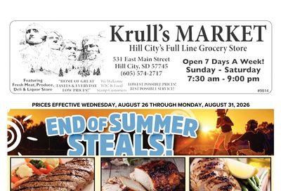 Krull's Market End of Summer Steals! Weekly Ad August 26 - 31, 2026