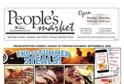 People's Market End of Summer Steals! Weekly Ad August 25 - September 5, 2026