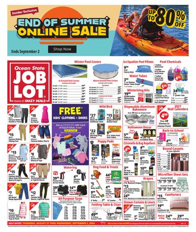 Ocean State Job Lot (Harbeson Area, DE) Weekly Ad August 27 - September 2, 2026