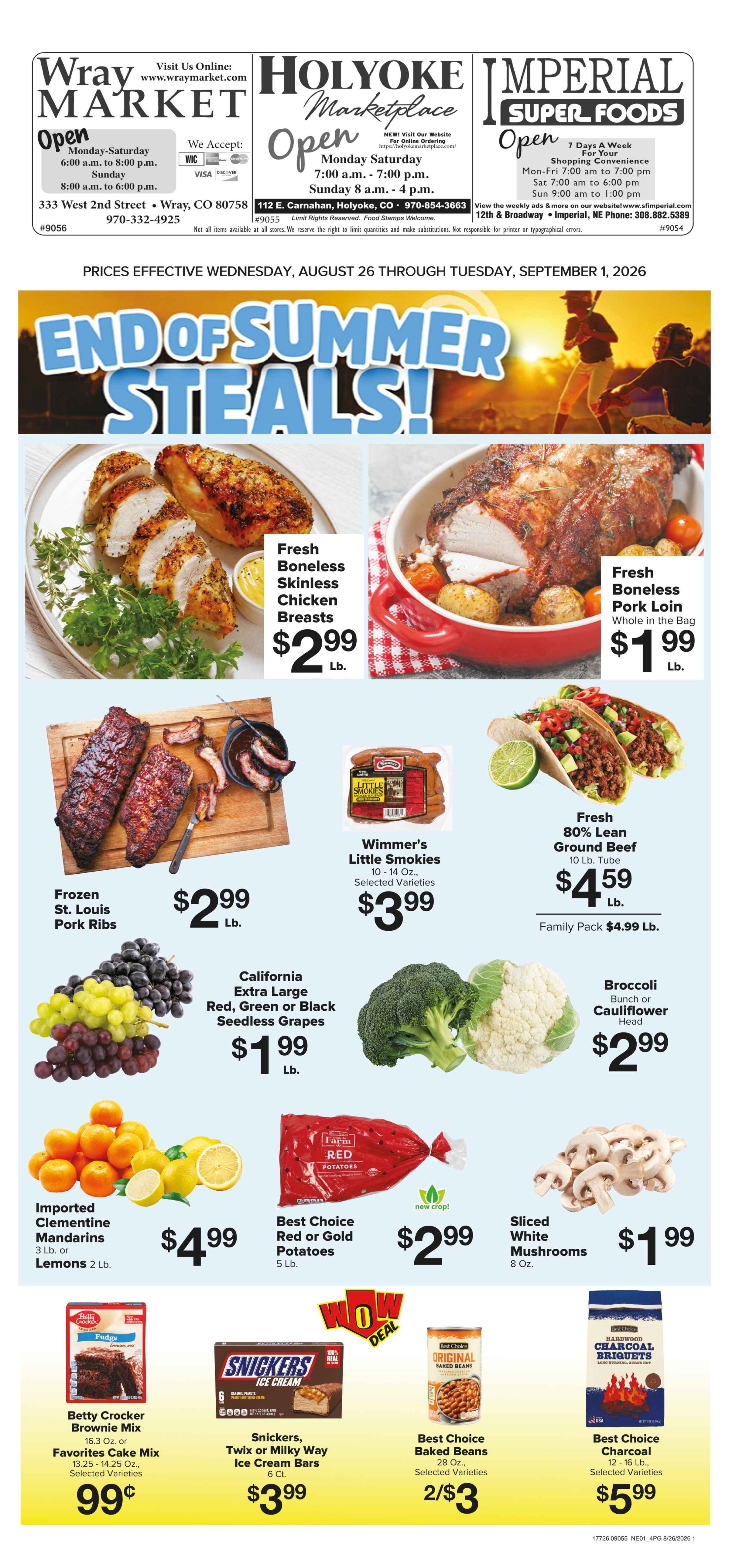 Imperial Superfoods End of Summer Steals! Weekly Ad August 26 - September 1, 2026