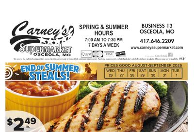 Carney's Supermarket Weekly Ad August 26 - September 1, 2026