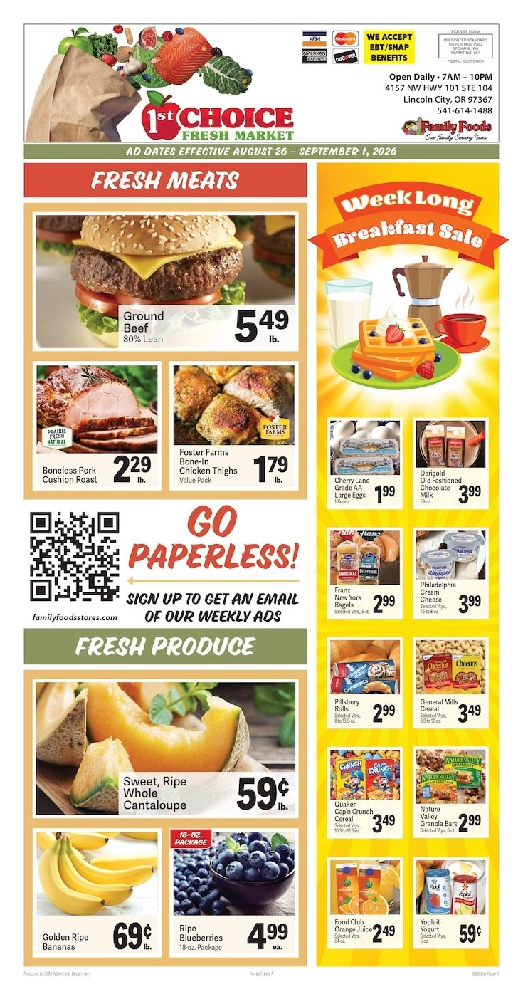 1st Choice Fresh Market Weekly Ad August 26 - September 1, 2026