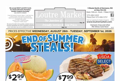 Loutre Market Weekly Ad August 26 - September 1, 2026