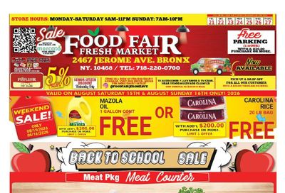 Food Fair Fresh Market Weekly Ad August 22 - 28, 2026