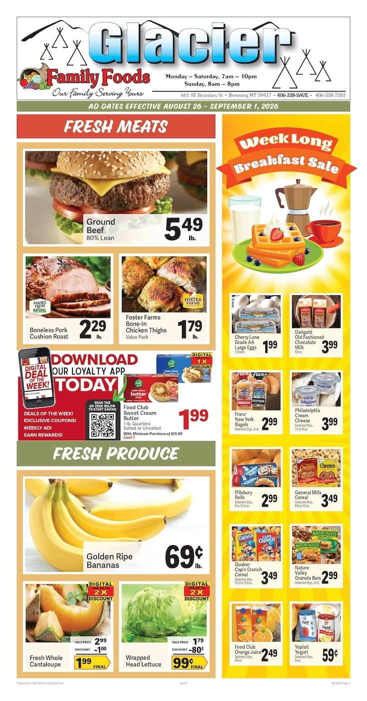 Glacier Family Foods Weekly Ad August 26 - September 1, 2026