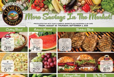 Clements' Marketplace (Plymouth, MA) Weekly Ad August 28 - September 3, 2026