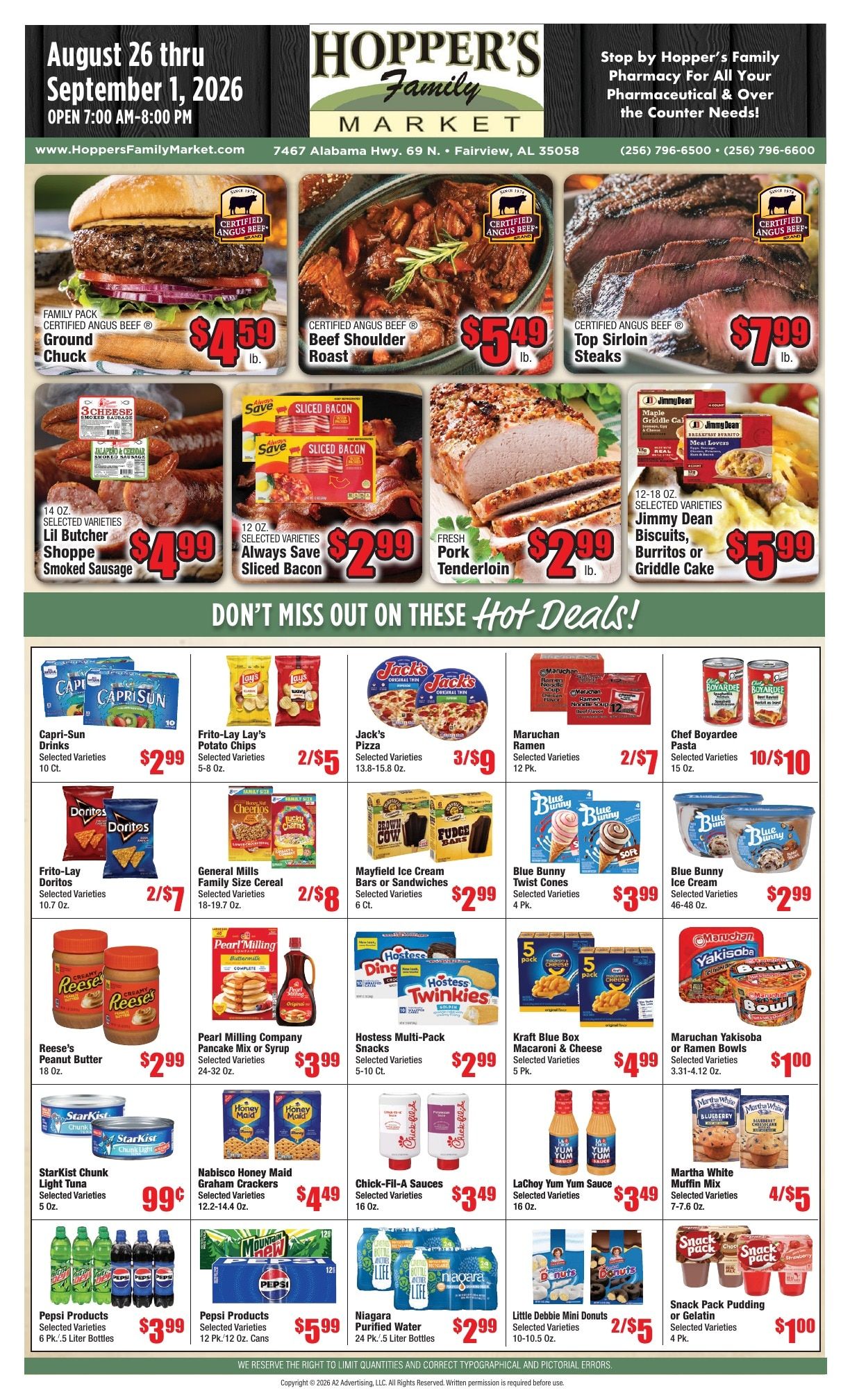 Hopper's Family Market Weekly Ad August 26 - September 1, 2026