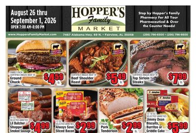 Hopper's Family Market Weekly Ad August 26 - September 1, 2026