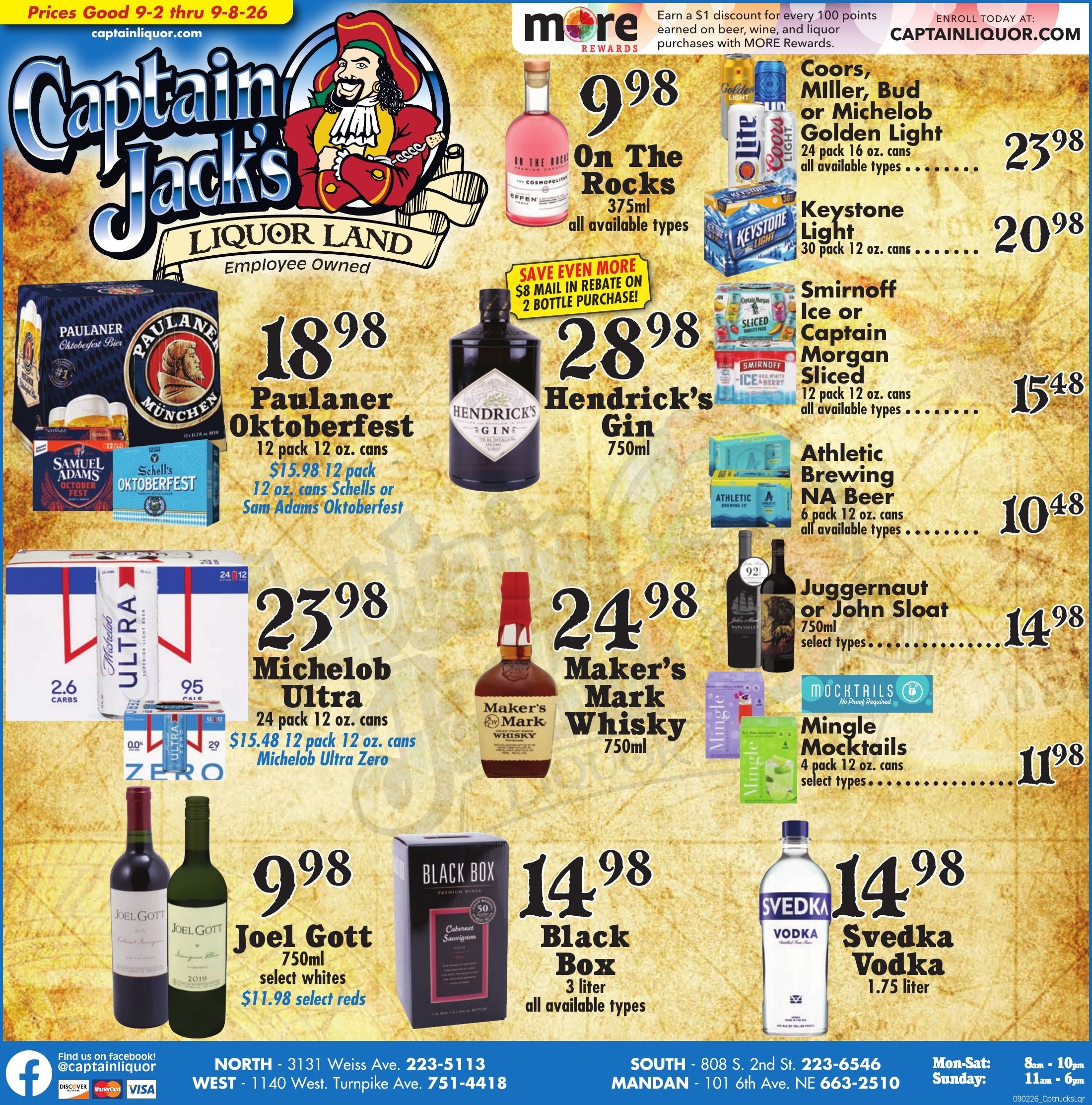 Captain Jack's Liquor Land Weekly Ad September 2 - 8, 2026