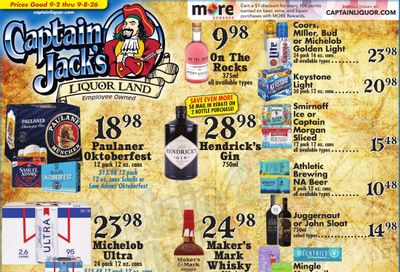 Captain Jack's Liquor Land Weekly Ad September 2 - 8, 2026