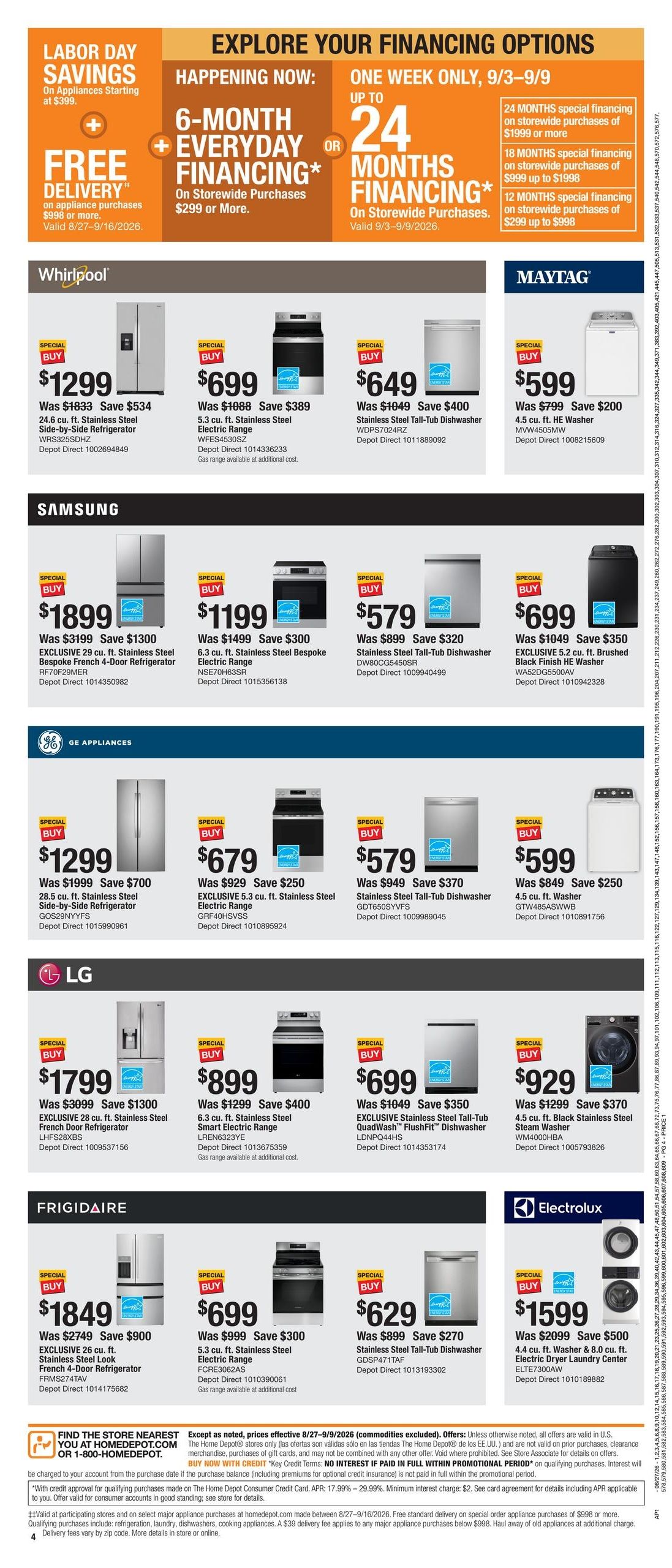 Home Depot (GA, NC, SC) Labor Day Savings Weekly Ad August 27 - September 9, 2026