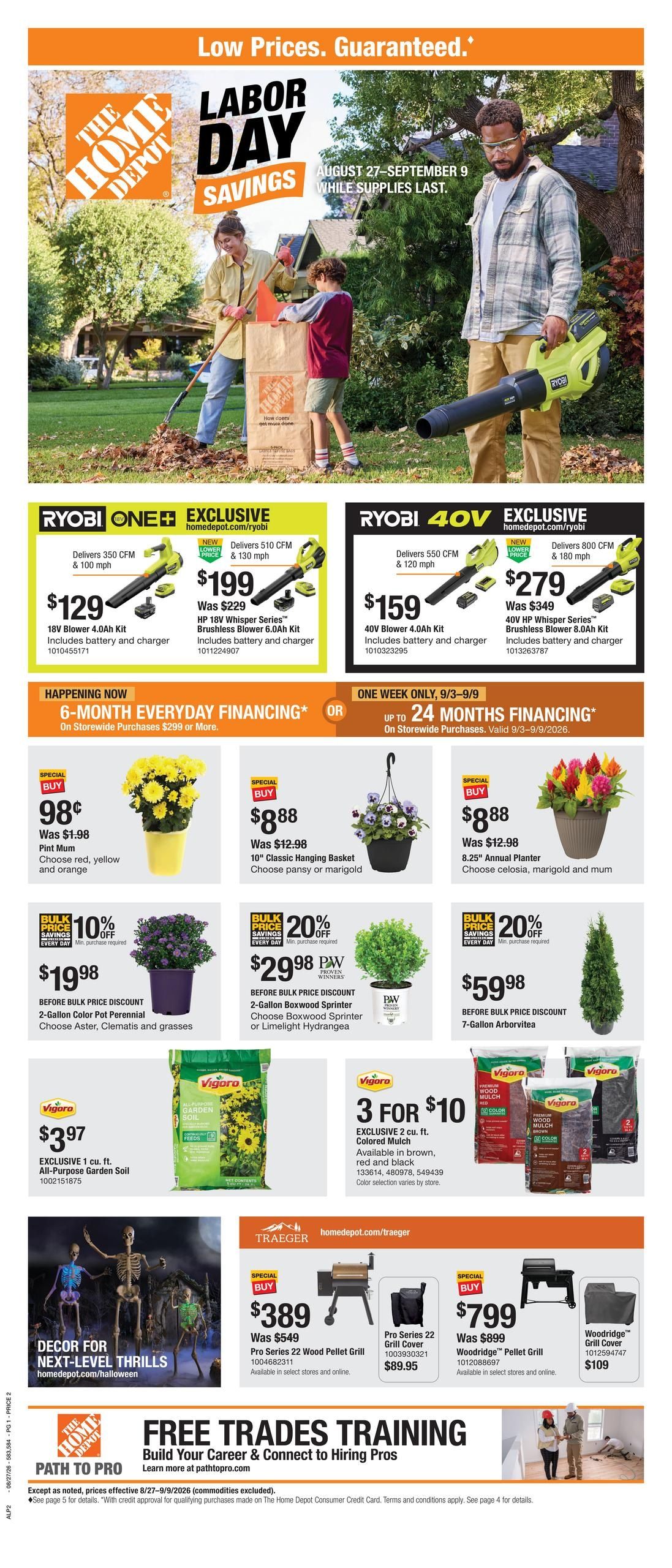 Home Depot (Alexandria Area, MN) Labor Day Savings Weekly Ad August 27 - September 9, 2026