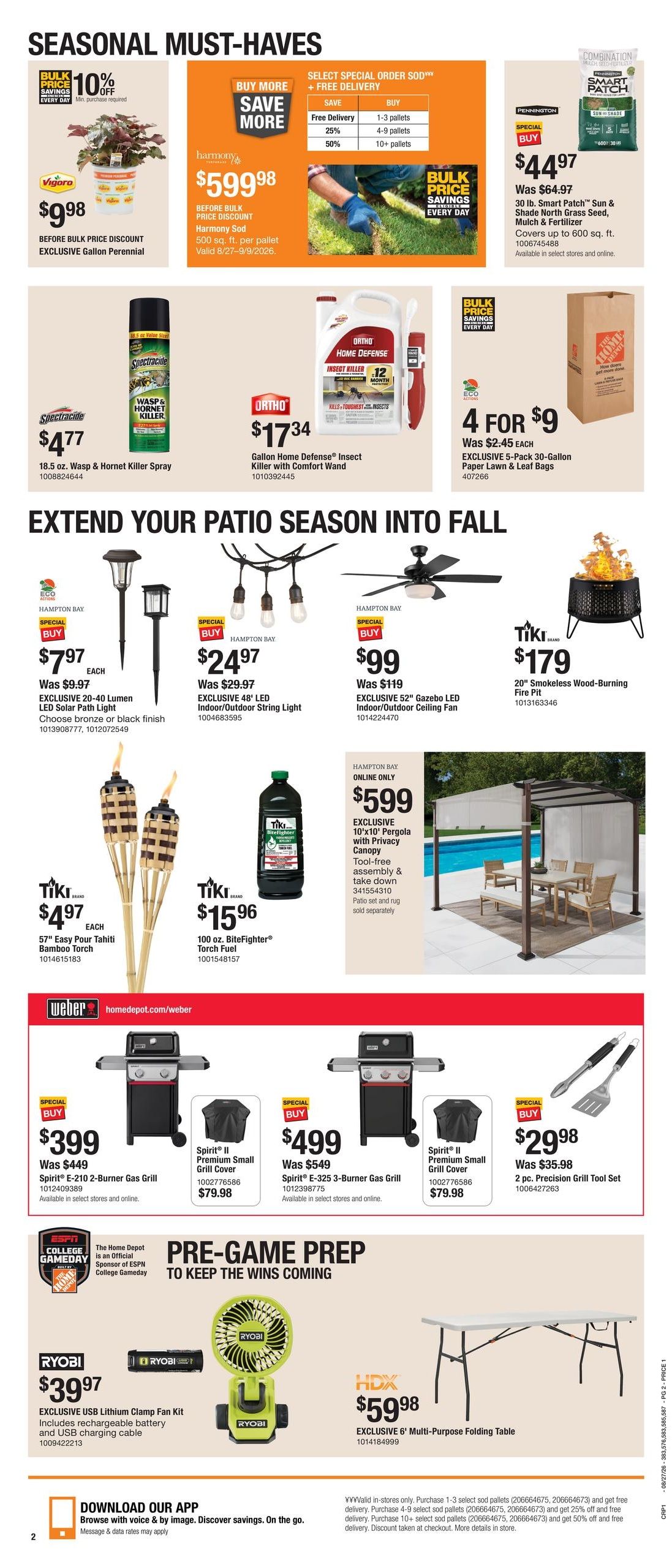Home Depot (Escanaba Area, MI) Labor Day Savings Weekly Ad August 27 - September 9, 2026