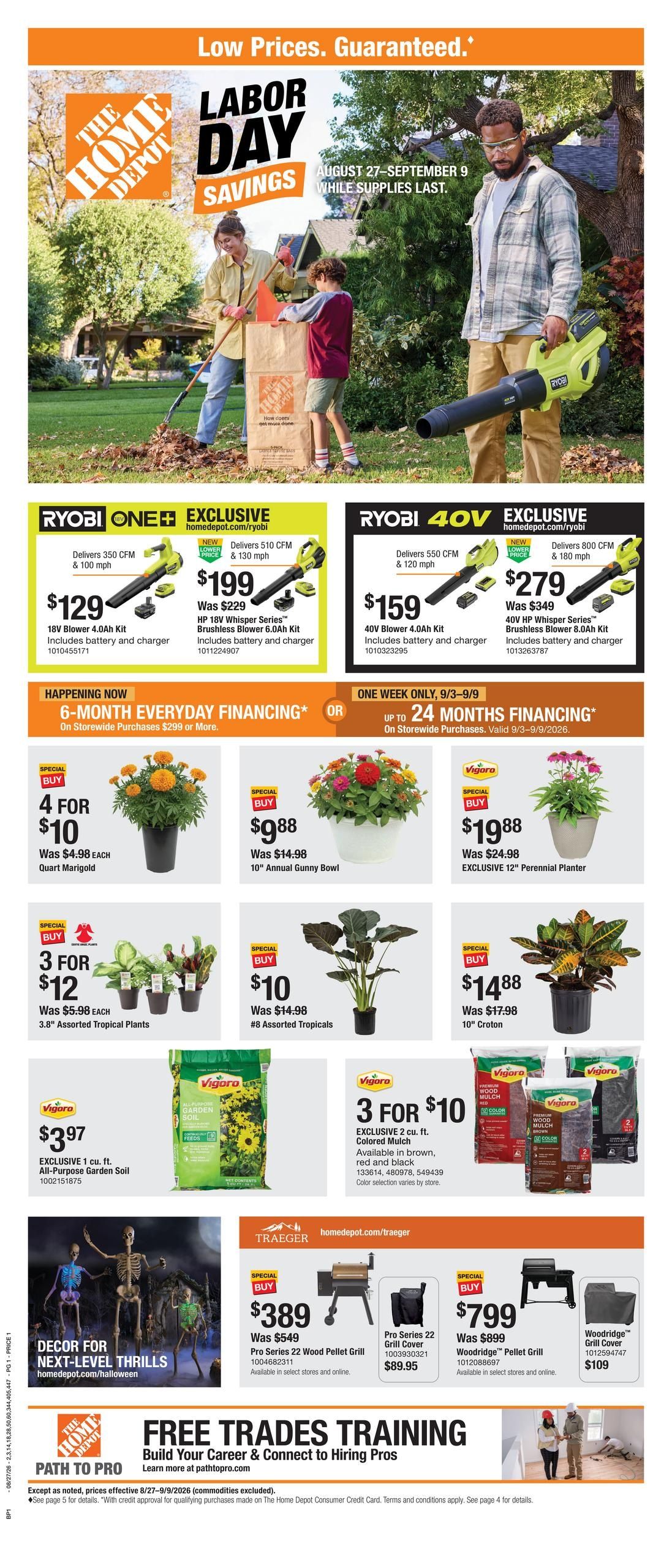 Home Depot (Gainesville-Old Town Area, FL) Labor Day Savings Weekly Ad August 27 - September 9, 2026