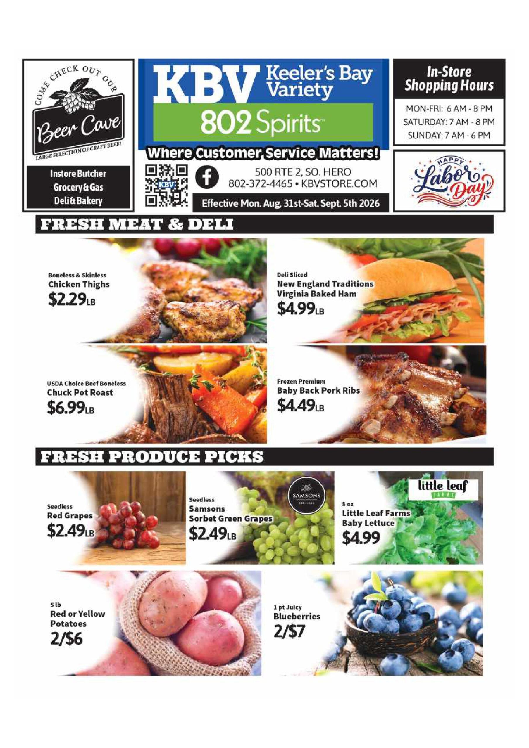Keeler's Bay Variety Store Weekly Ad August 31 - September 5, 2026