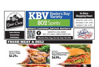 Keeler's Bay Variety Store Weekly Ad August 31 - September 5, 2026