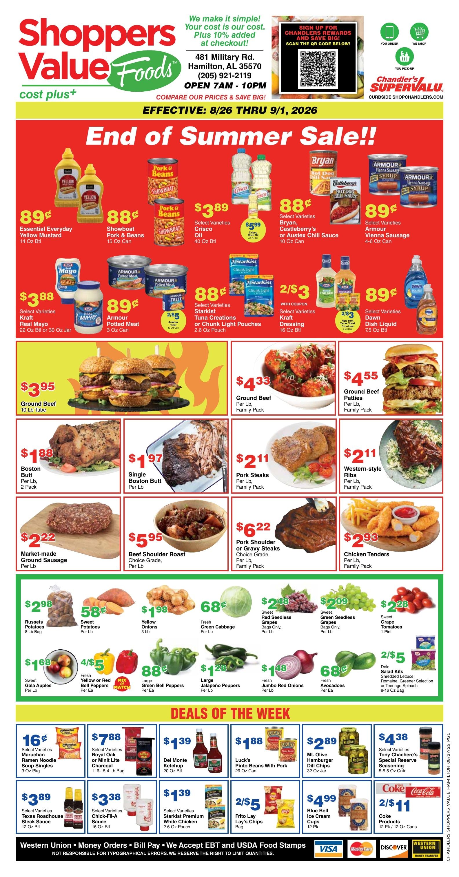 Chandler's Stores (Hamilton, AL) Weekly Ad August 26 - September 1, 2026