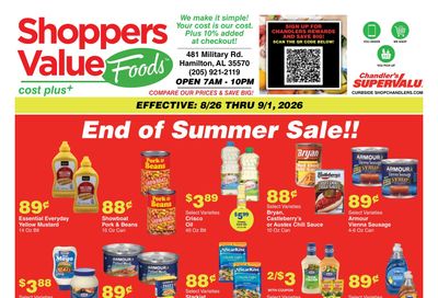 Chandler's Stores (Hamilton, AL) Weekly Ad August 26 - September 1, 2026