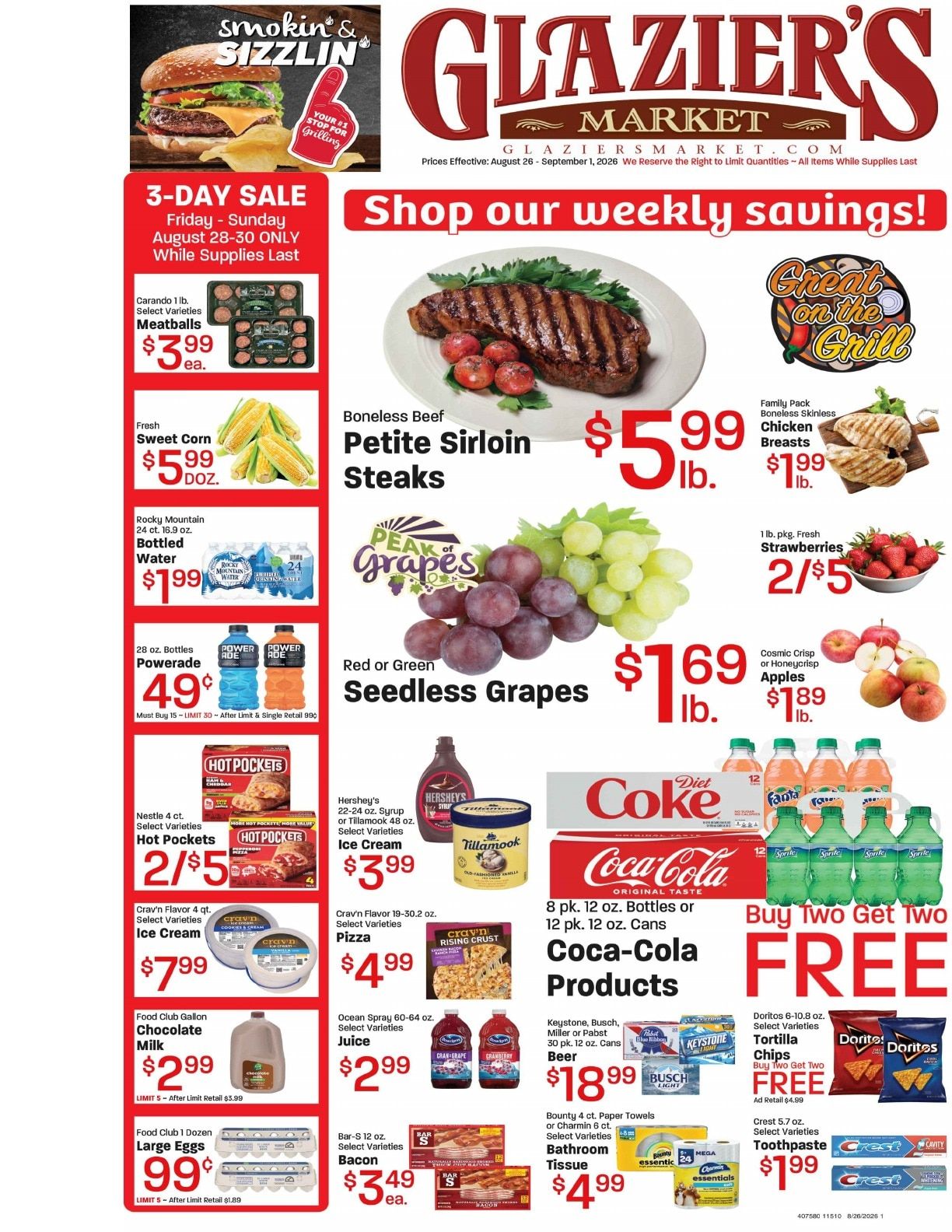 Glazier's Market Weekly Ad August 26 - September 1, 2026