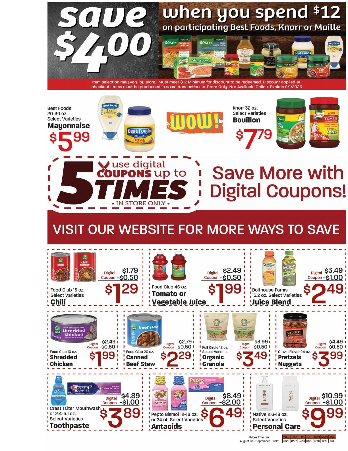 Glazier's Market Weekly Ad August 26 - September 1, 2026