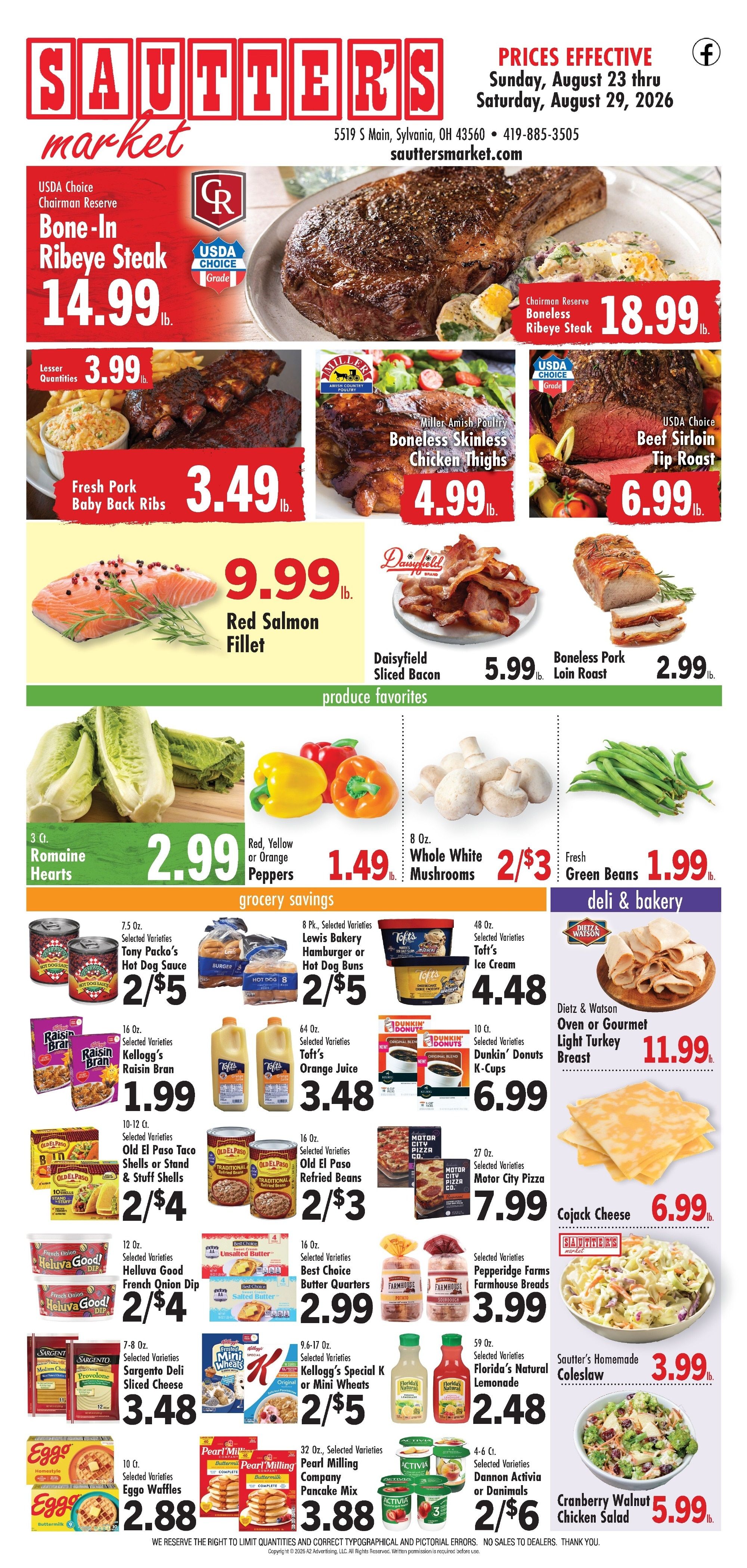 Sautter's Market Weekly Ad August 23 - 29, 2026