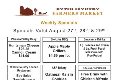 Dutch Country Farmers Market Weekly Specials Weekly Ad August 27 - 29, 2026