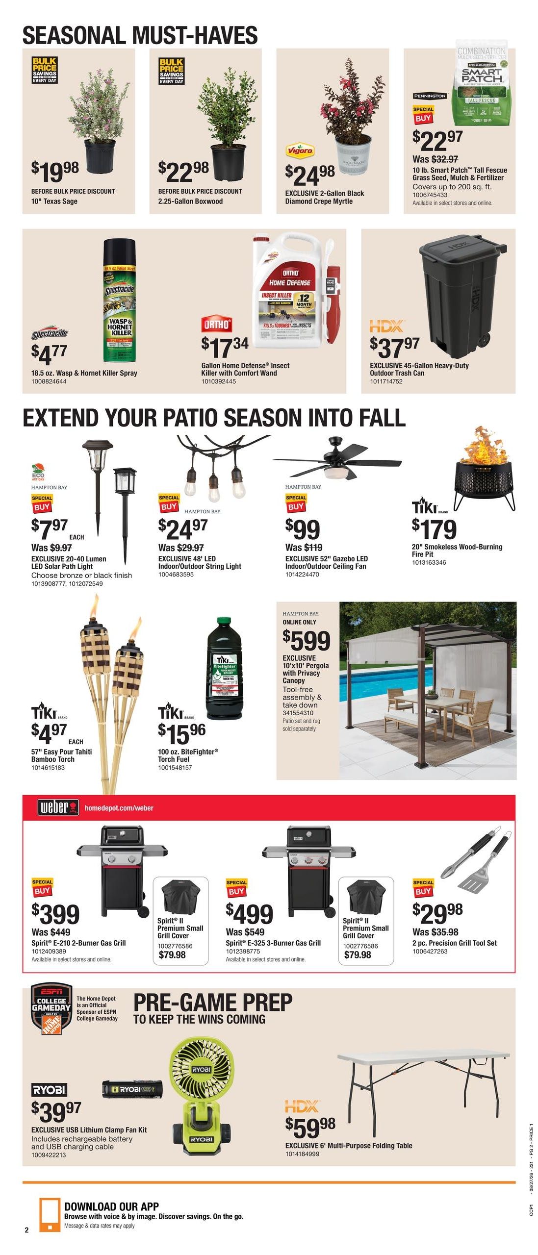 Home Depot (Amarillo Area, TX) Labor Day Savings Weekly Ad August 27 - September 9, 2026