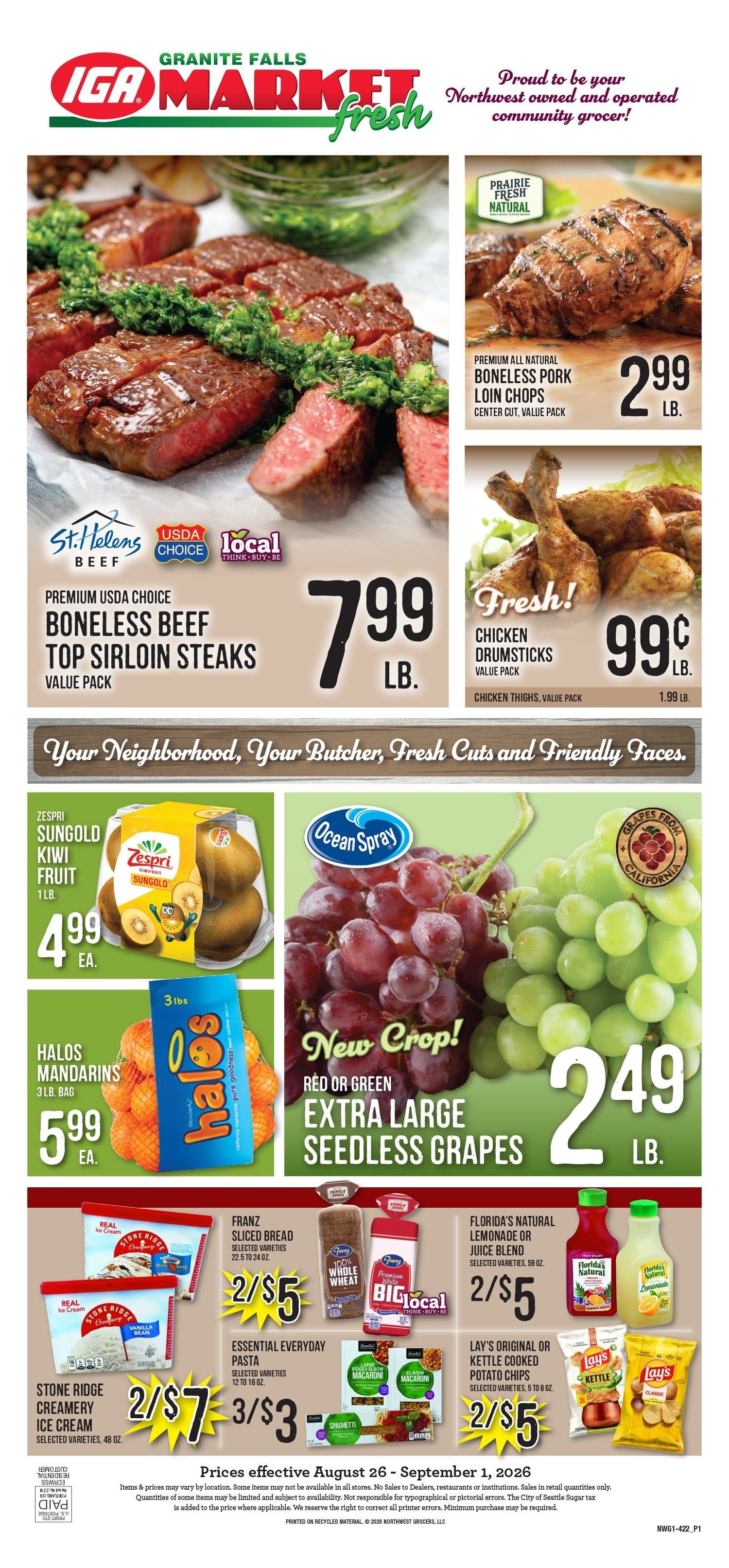Granite Falls IGA Weekly Ad August 26 - September 1, 2026