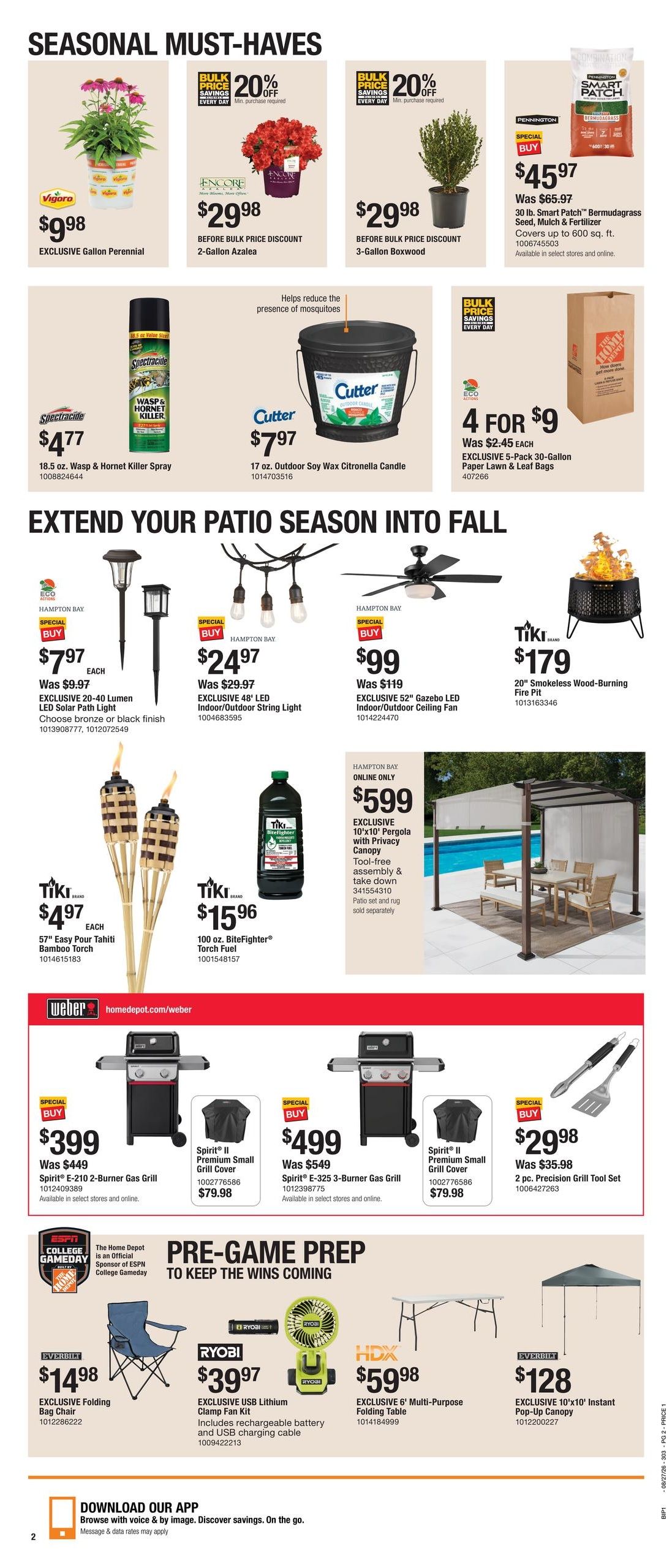 Home Depot (Hatteras Area, NC) Labor Day Savings Weekly Ad August 27 - September 9, 2026