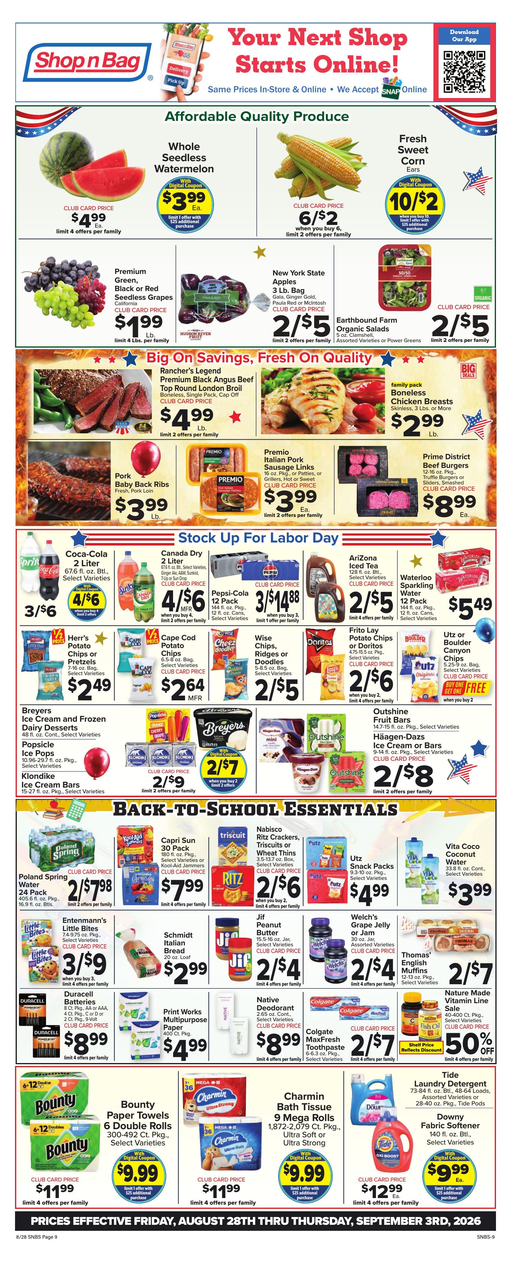 Shop n Bag Weekly Ad August 28 - September 3, 2026