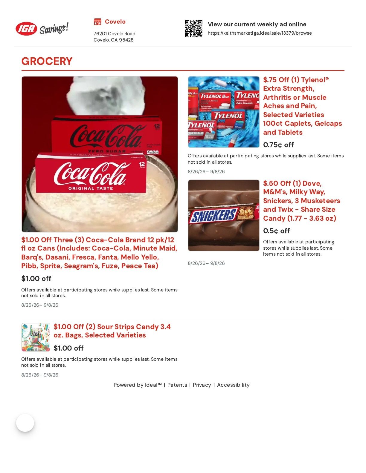 Keith's Market IGA Weekly Ad August 26 - September 8, 2026