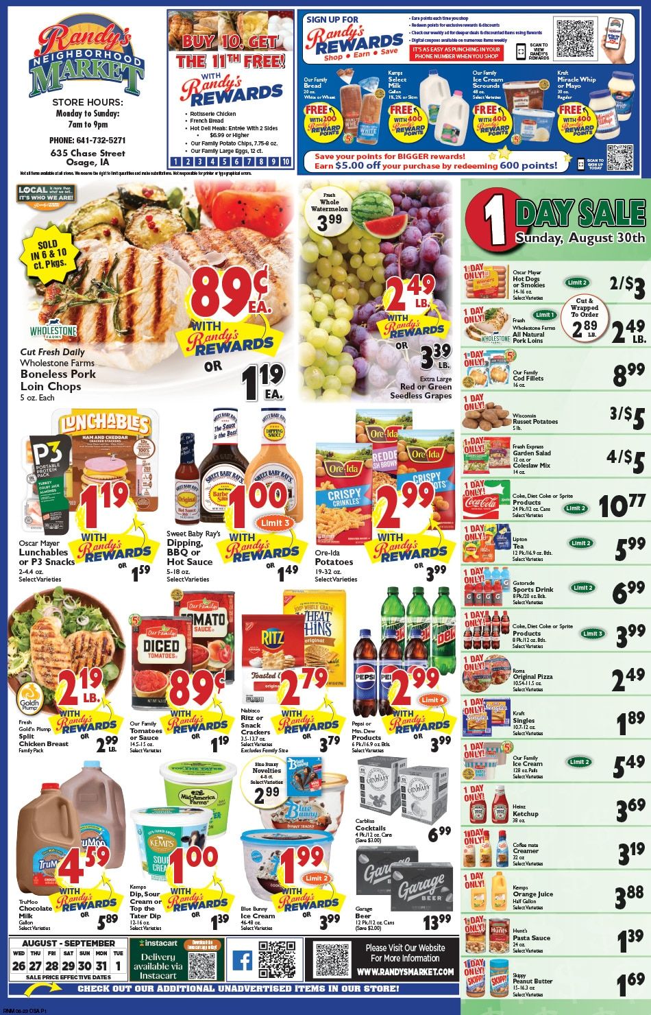Randy's Neighborhood Market (Osage, IA) Weekly Ad August 26 - September 1, 2026