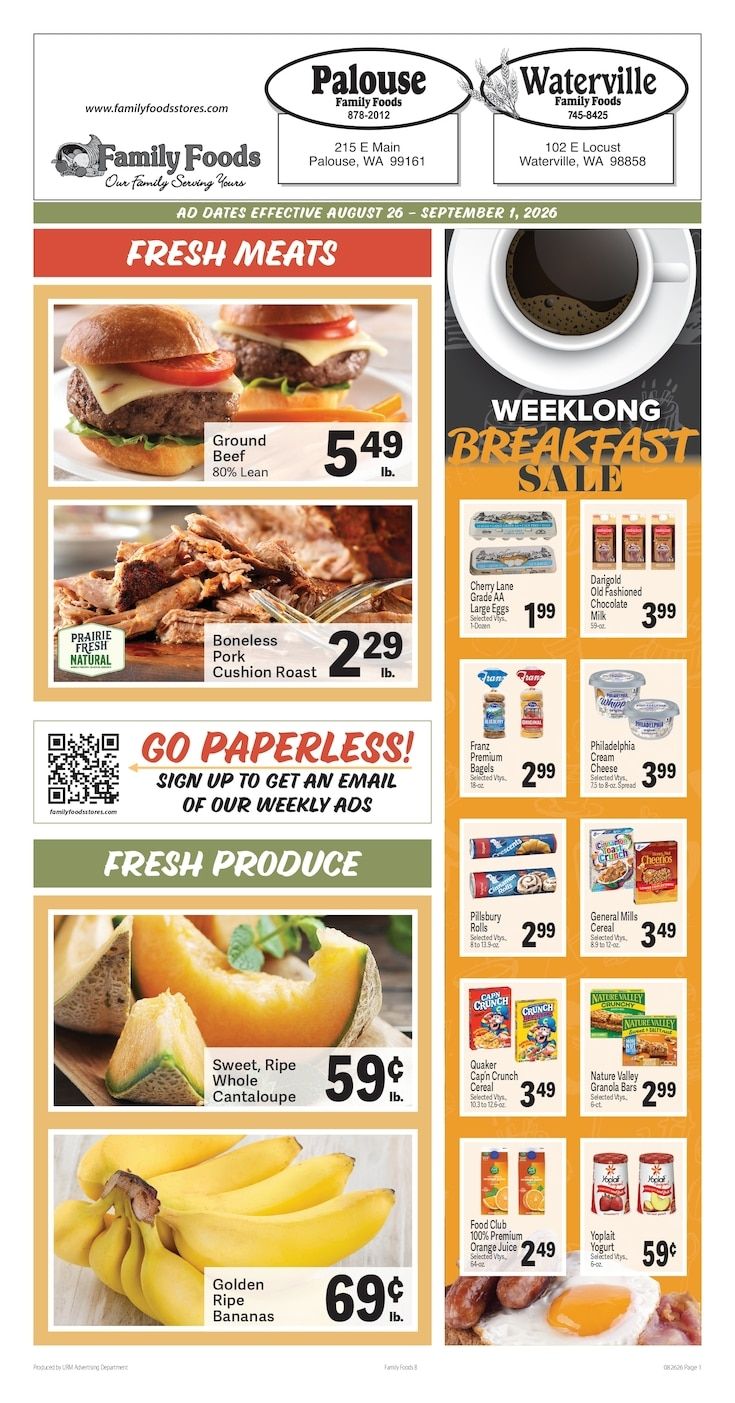 Waterville Family Foods Weekly Ad August 26 - September 1, 2026