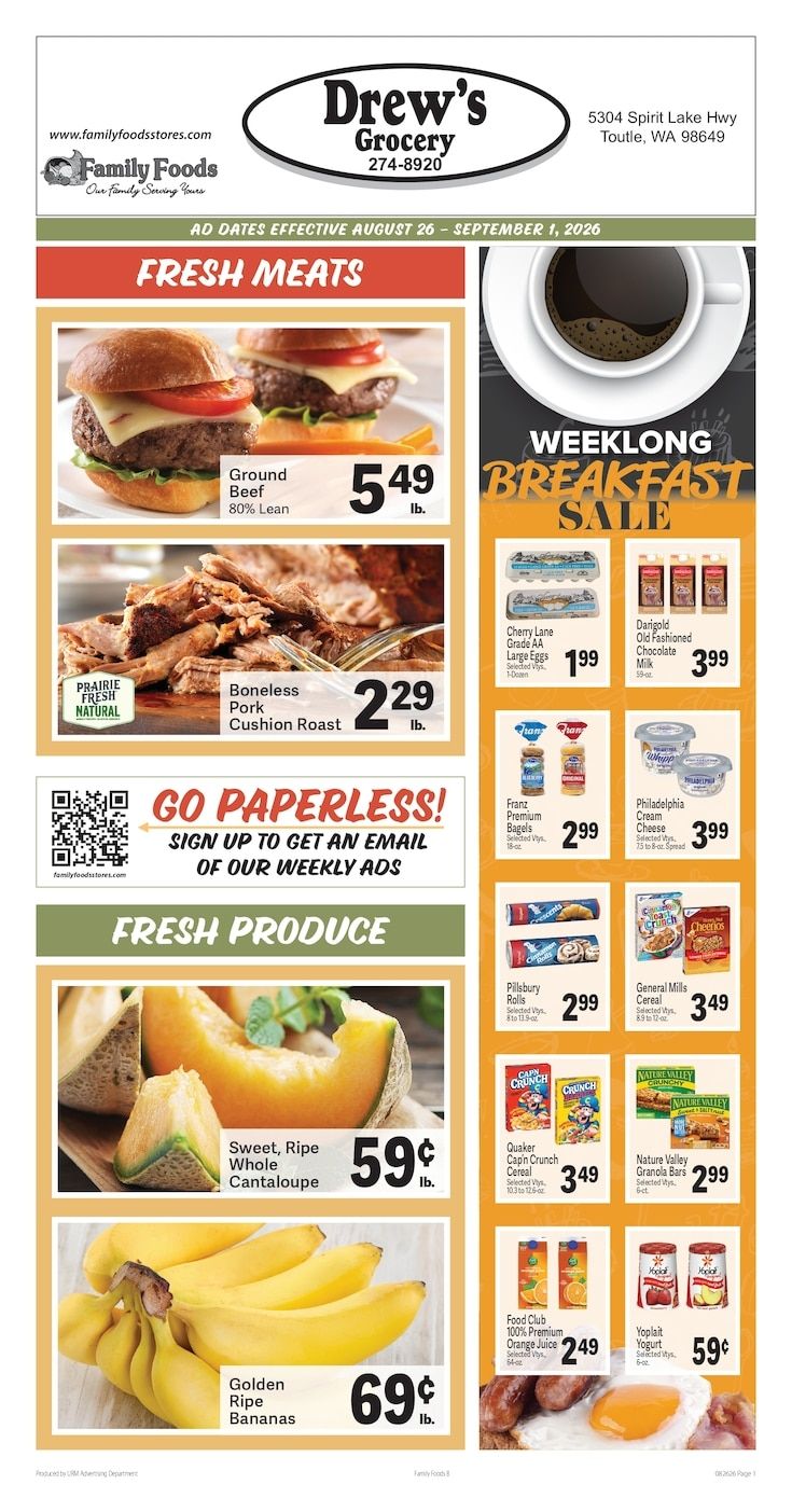 Drew's Grocery Weekly Ad August 26 - September 1, 2026