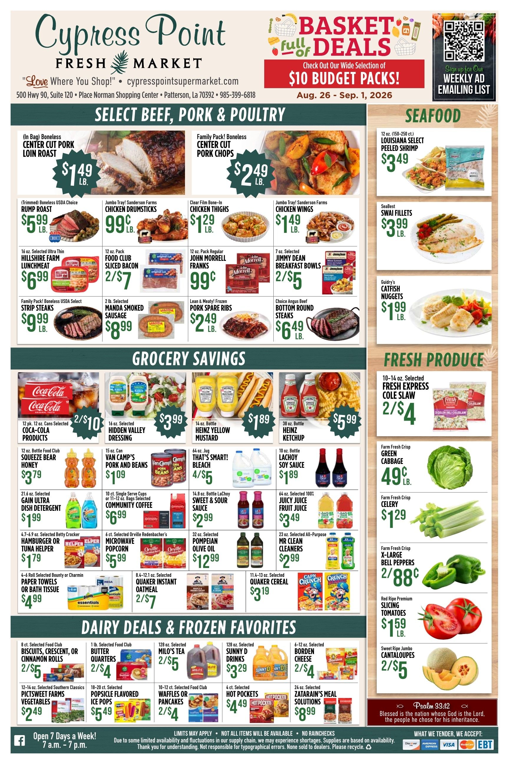 Cypress Point Fresh Market Weekly Ad August 26 - September 1, 2026