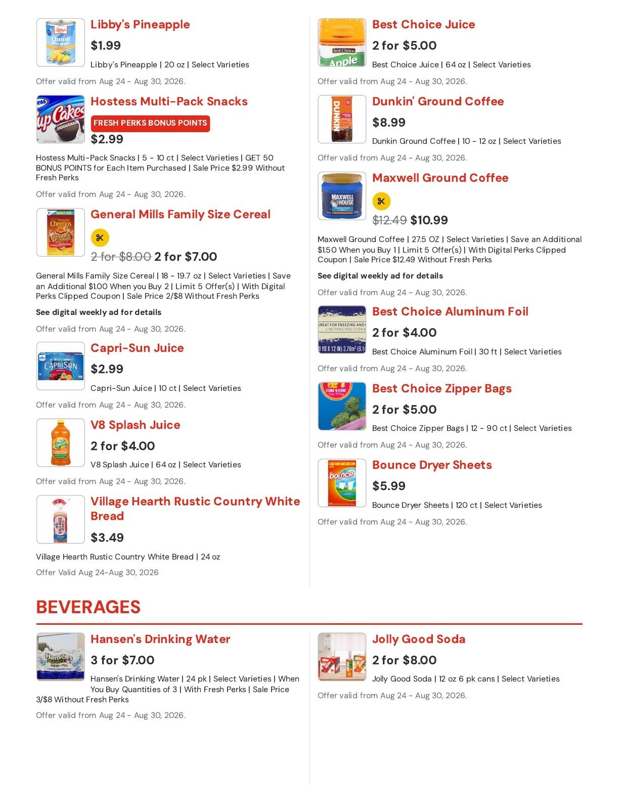 Hansen's IGA (East Troy, WI) Weekly Ad August 24 - 30, 2026