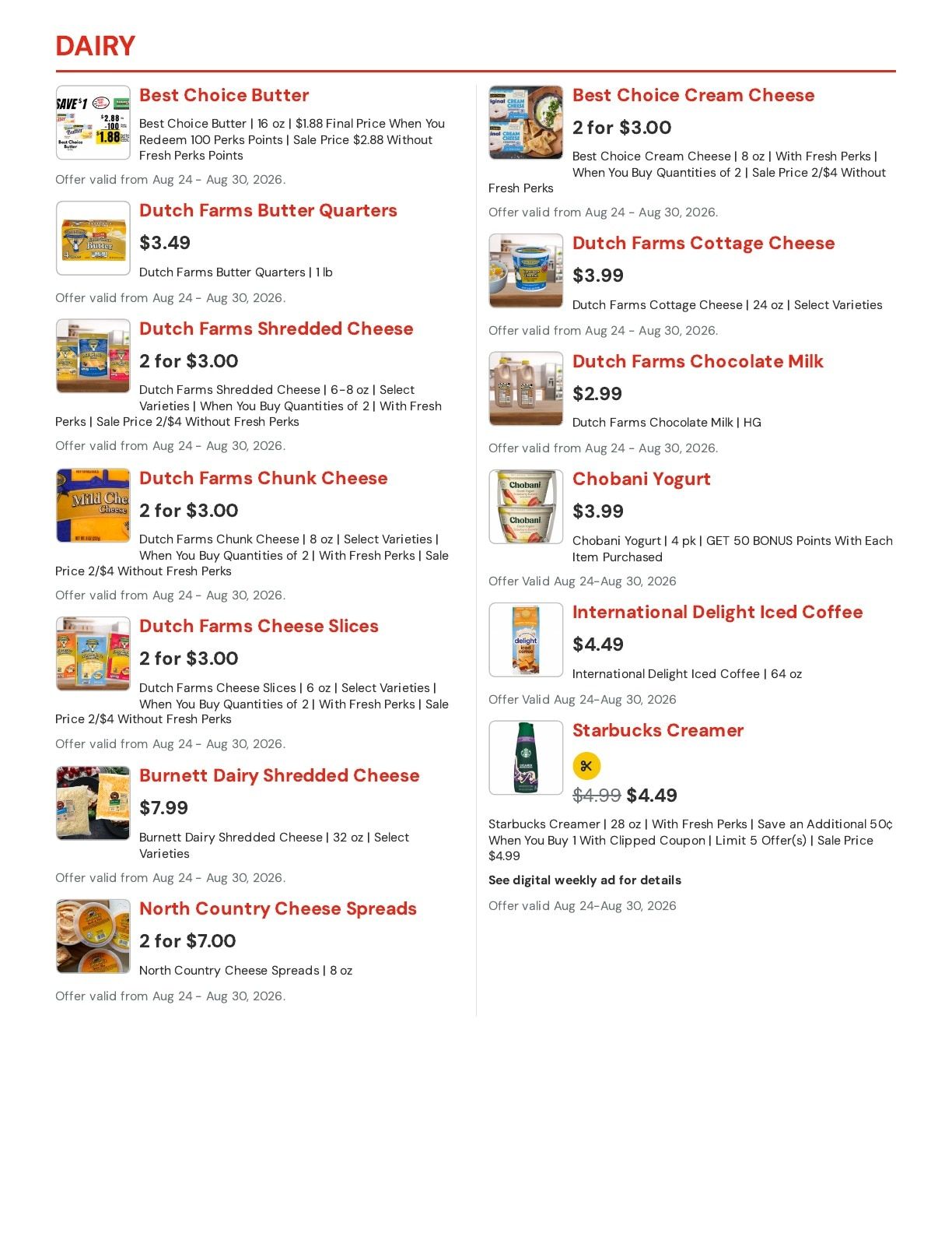 Hansen's IGA (East Troy, WI) Weekly Ad August 24 - 30, 2026