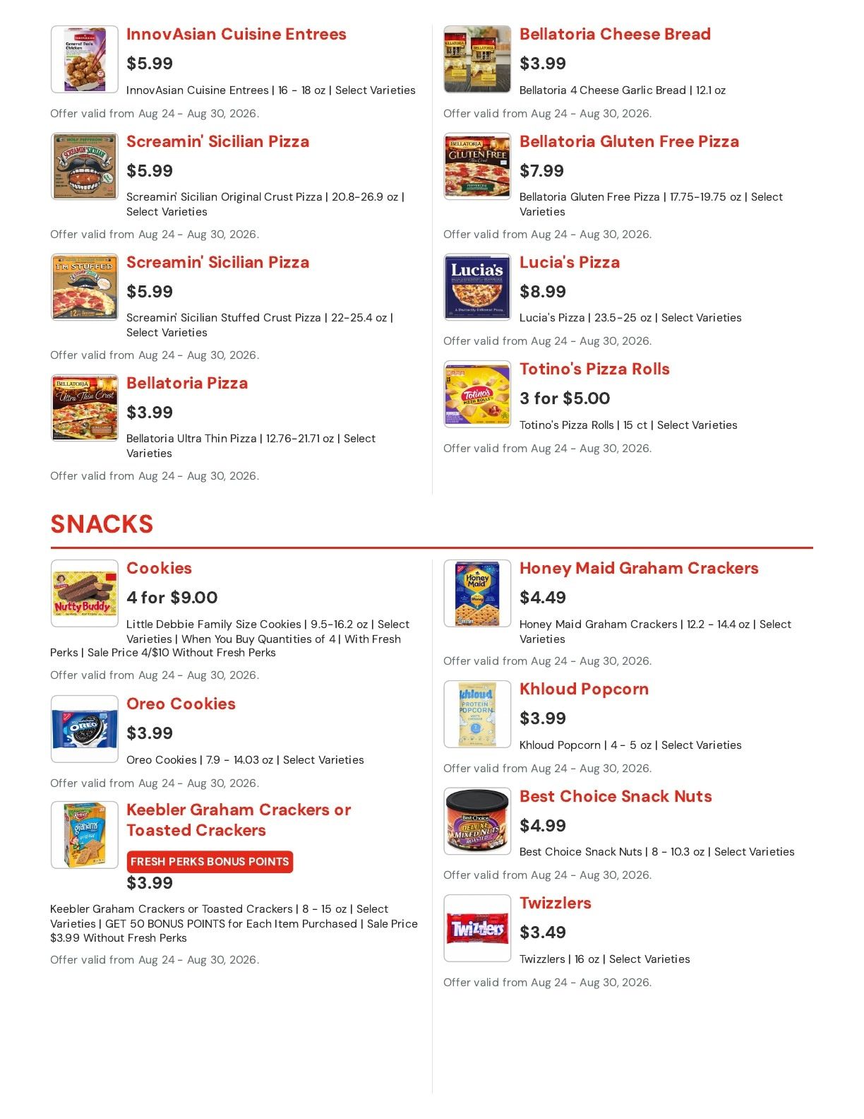 Hansen's IGA (Sparta, WI) Weekly Ad August 24 - 30, 2026