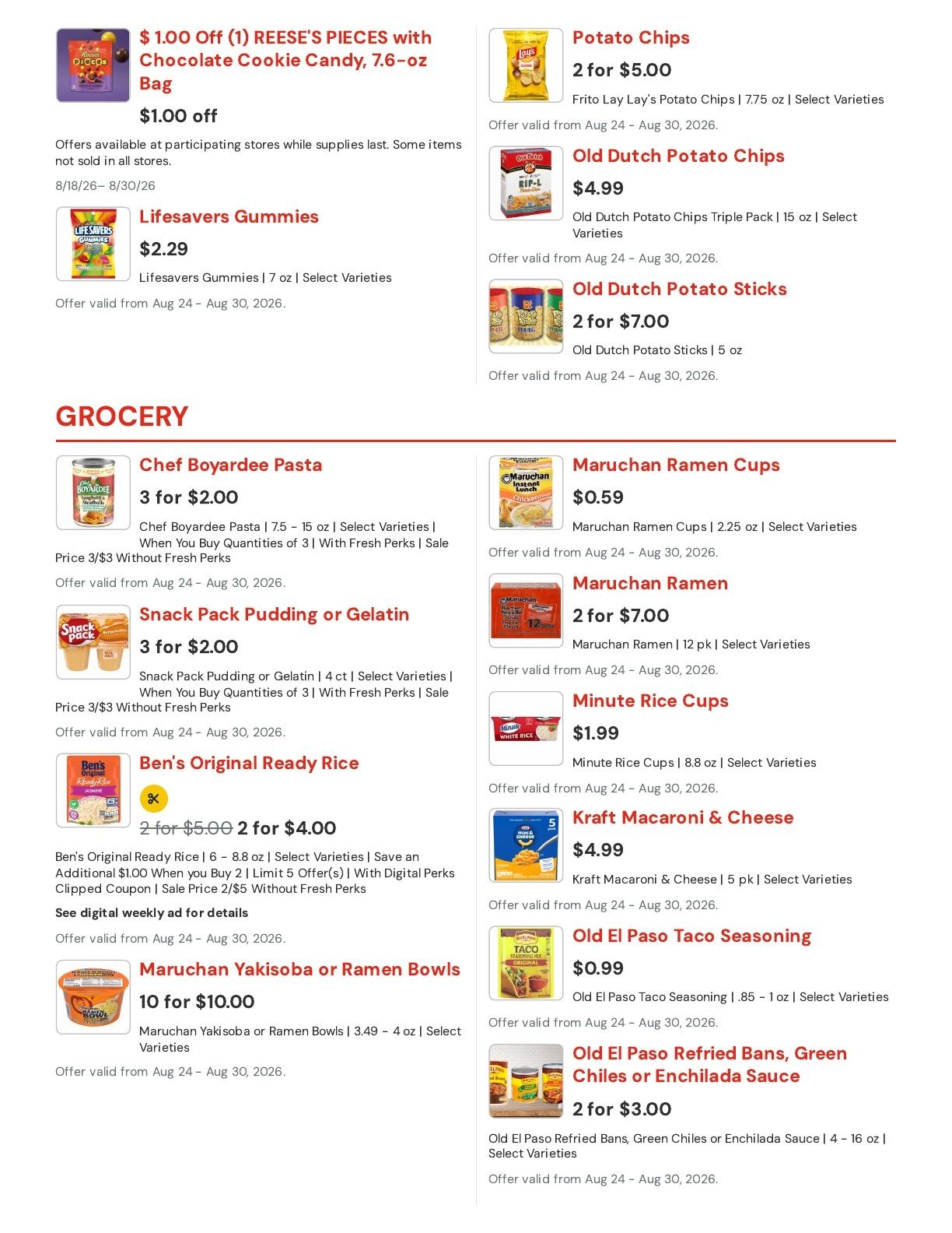 Hansen's IGA (Sparta, WI) Weekly Ad August 24 - 30, 2026