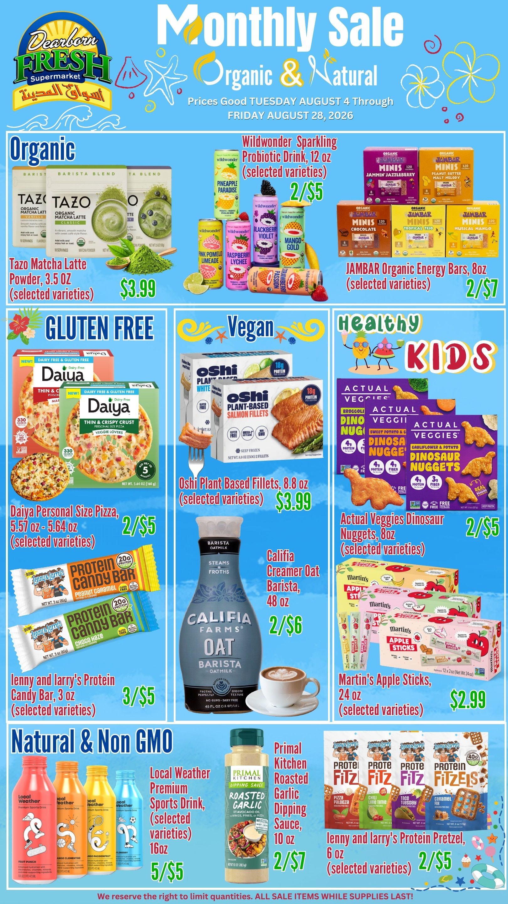 Dearborn Fresh Supermarket Organic and Natural Monthly Sale Weekly Ad August 4 - 28, 2026