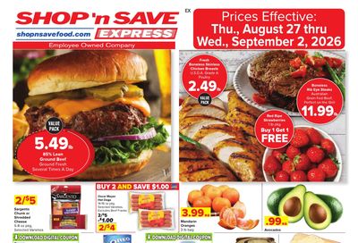 Shop N Save Express Weekly Ad August 27 - September 2, 2026