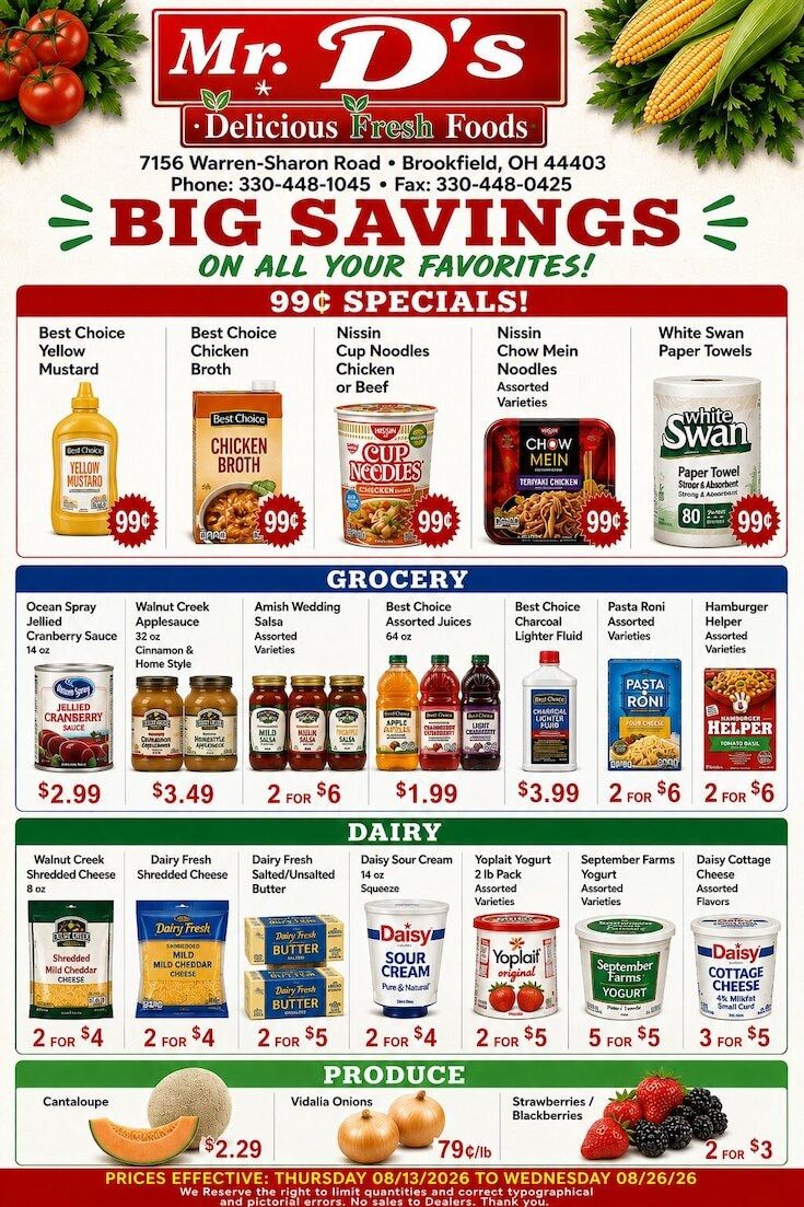 Mr. D's Foods Weekly Ad August 27 - September 9, 2026