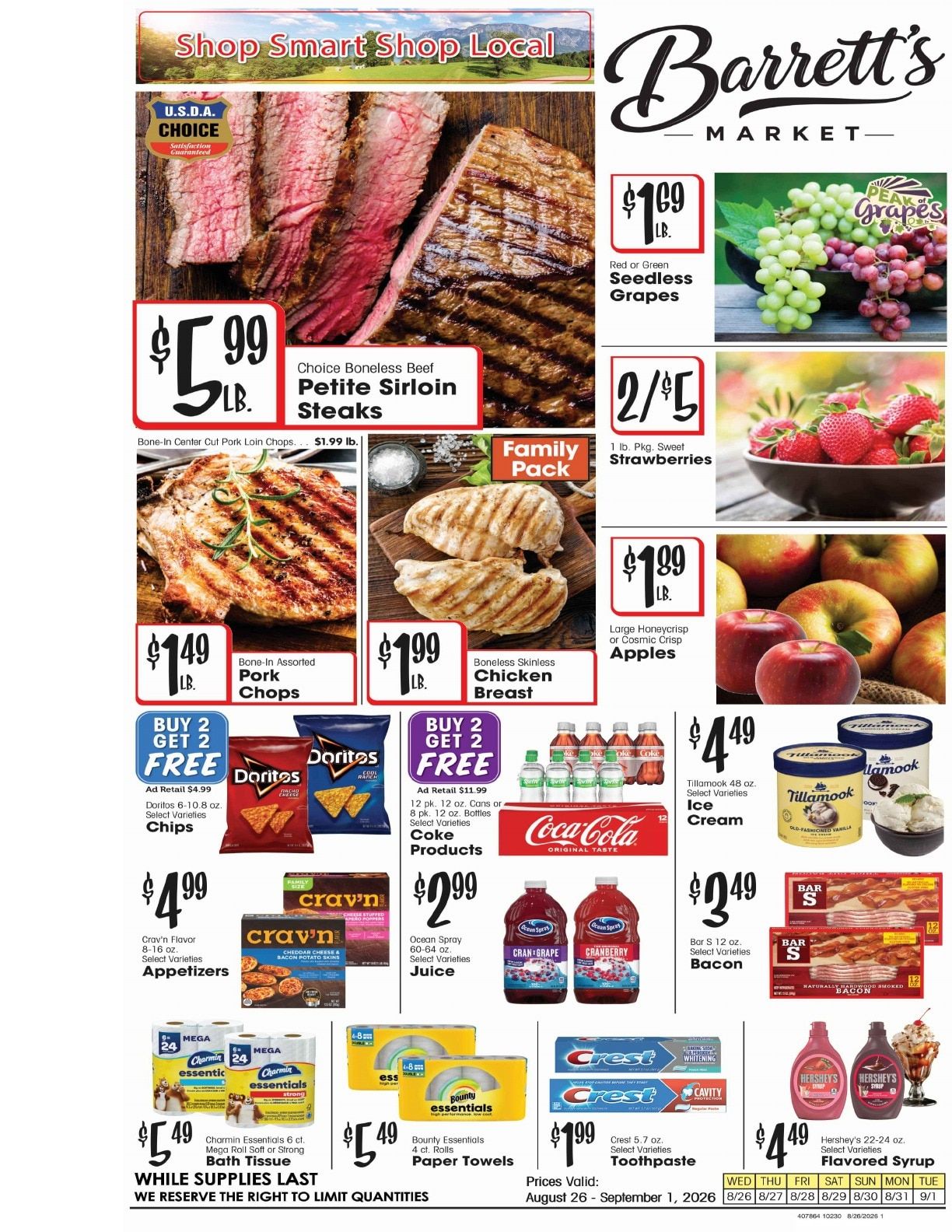 Barrett's Foodtown Weekly Ad August 26 - September 1, 2026